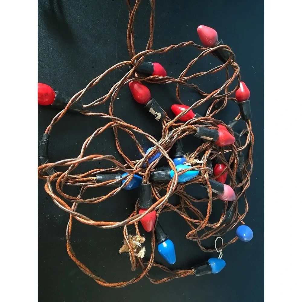 Vintage Antique Light Strands  Christmas Lights‎ Red Blue